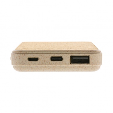 Logo trade business gift photo of: Cork and Wheat 5.000 mAh pocket powerbank