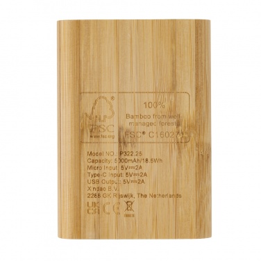 Logotrade promotional giveaways photo of: Bamboo 5.000 mAh powerbank