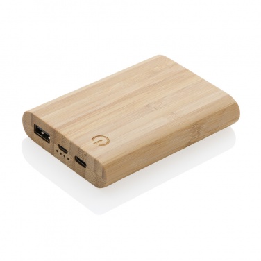 Logo trade advertising products picture of: Bamboo 5.000 mAh powerbank