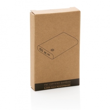Logotrade promotional gift image of: Bamboo 5.000 mAh powerbank