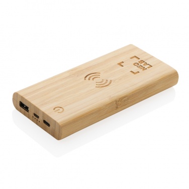 Logotrade promotional item image of: Bamboo 8.000 mAh 5W wireless powerbank