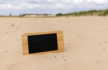 Logo trade advertising product photo of: Sunwick 10.000 mAh Bamboo solar powerbank