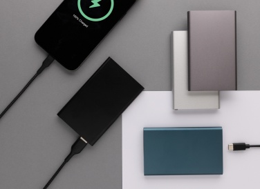 Logotrade promotional item image of: RCS recycled plastic/aluminum 4000 mah powerbank with type C