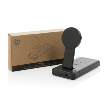 Logo trade promotional merchandise picture of: Fenwick RCS recycled plastic 10000mah  3 in 1 fast powerbank