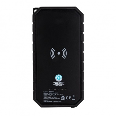 Logo trade promotional giveaways picture of: RCS recycled plastic Solar powerbank with 10W Wireless