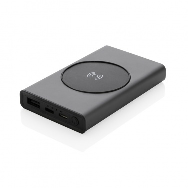 Logo trade promotional merchandise image of: Terra RCS recycled aluminium 5000 mAh powerbank 5W wireless