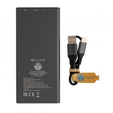 Logo trade advertising products picture of: Terra RCS recycled 18W aluminium 10000 powerbank 10W