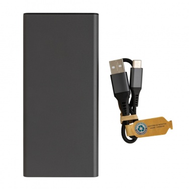 Logo trade promotional merchandise photo of: Terra RCS recycled 18W aluminium powerbank 10.000 mAh