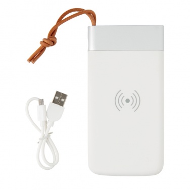 Logo trade promotional gifts picture of: Aria 8.000 mAh 5W wireless charging powerbank