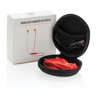 Logo trade promotional giveaways image of: Wireless earbuds in pouch