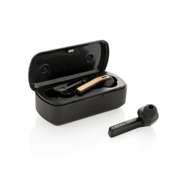 Logotrade corporate gift image of: Bamboo Free Flow TWS earbuds in case