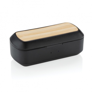Logo trade business gifts image of: Bamboo Free Flow TWS earbuds in case