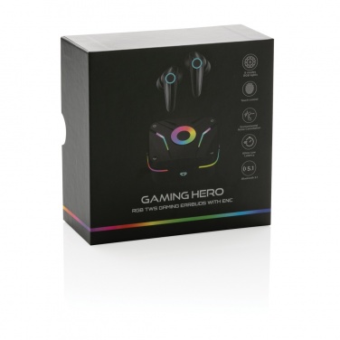 Logo trade business gifts image of: RGB gaming earbuds with ENC