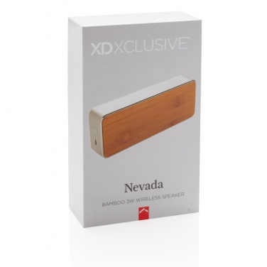 Logo trade promotional merchandise image of: Nevada Bamboo 3W wireless speaker