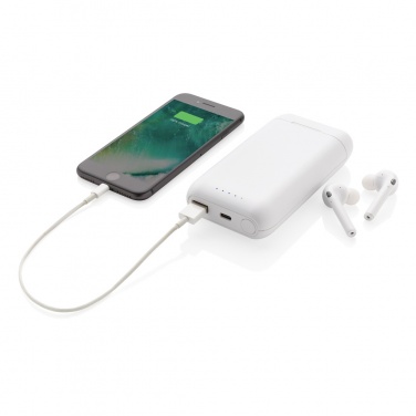 Logo trade advertising products picture of: Liberty TWS earbuds with 5.000 mAh powerbank