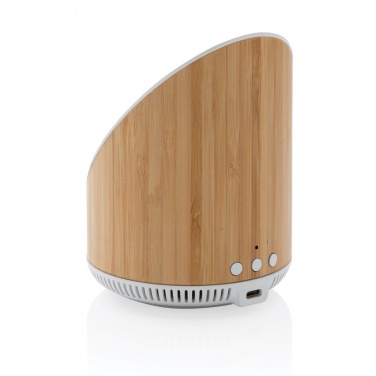 Logo trade business gift photo of: Ovate bamboo 5W speaker with 15W wireless charger