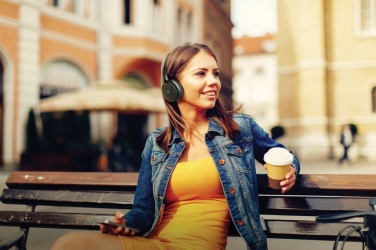Logo trade promotional giveaways image of: Motorola MOTO XT500 wireless over ear headphone