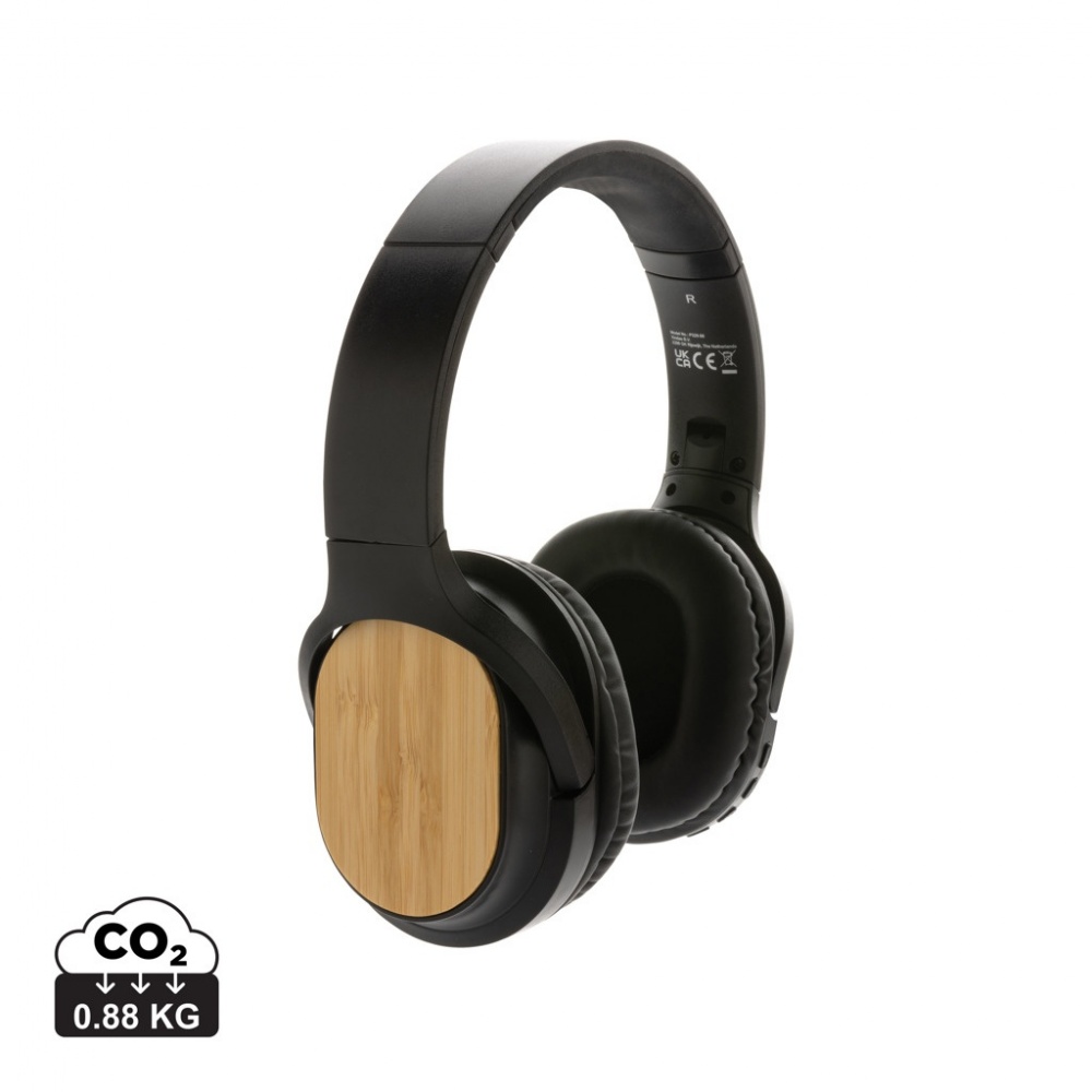 Logotrade advertising product image of: RCS and bamboo Elite Foldable wireless headphone
