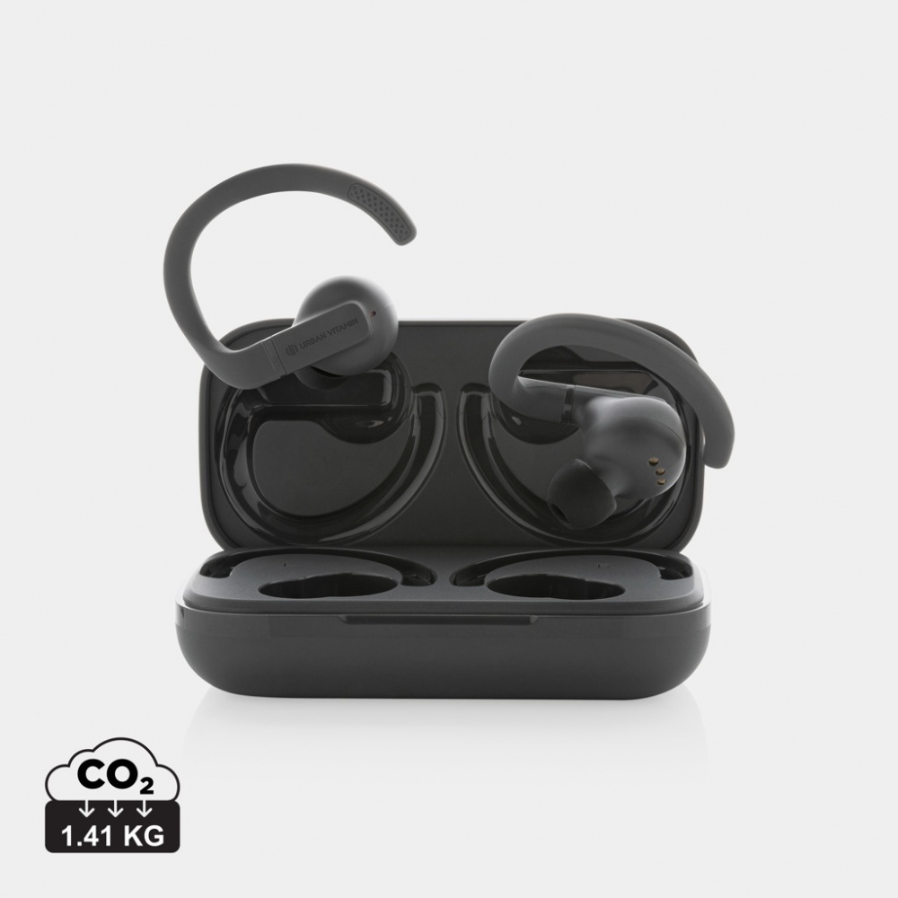 Logo trade promotional giveaways image of: Urban Vitamin Pacifica RCS rplastic earbuds