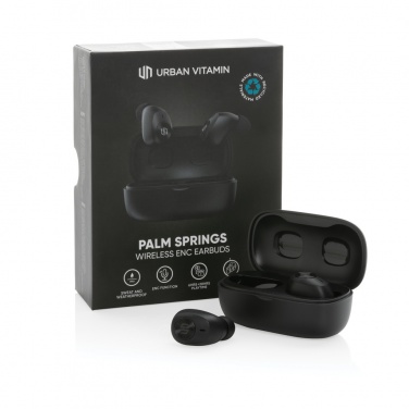 Logo trade promotional gifts picture of: Urban Vitamin Palm Springs RCS rplastic ENC earbuds