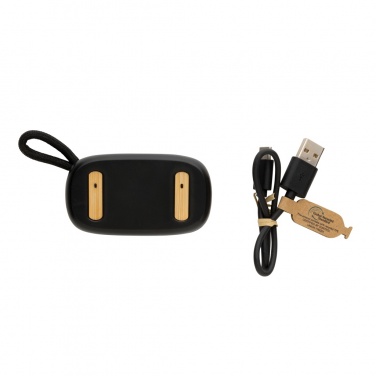 Logo trade promotional giveaway photo of: RCS recycled plastic & bamboo TWS earbuds