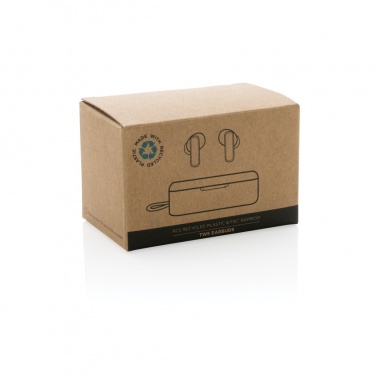 Logotrade corporate gifts photo of: RCS recycled plastic & bamboo TWS earbuds