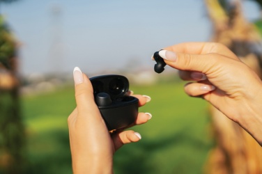 Logo trade promotional gifts image of: Terra RCS recycled aluminium wireless earbuds