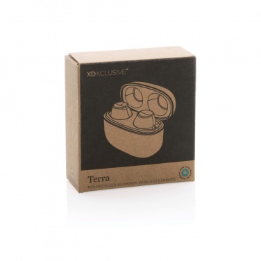 Logo trade advertising product photo of: Terra RCS recycled aluminium wireless earbuds