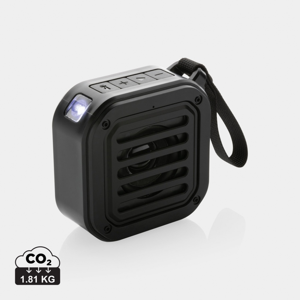 Logotrade promotional product picture of: 3W RCS recycled plastic wireless sunwave solar speaker
