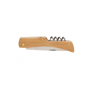 Logo trade promotional items image of: Wooden knife with bottle opener