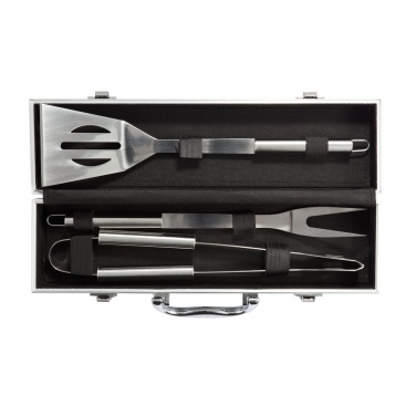 Logo trade promotional item photo of: 3 pcs barbecue set in aluminium box