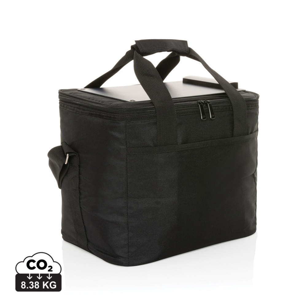 Logo trade corporate gift photo of: Pedro AWARE™ RPET deluxe cooler bag with 5W solar panel
