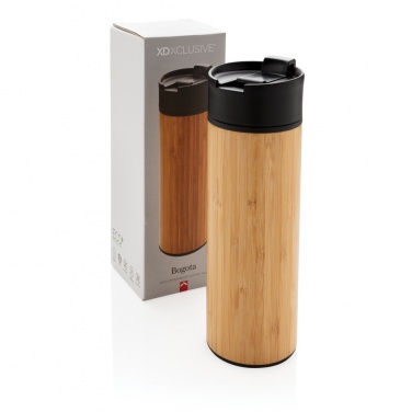 Logo trade advertising product photo of: Bogota vacuum bamboo coffee mug