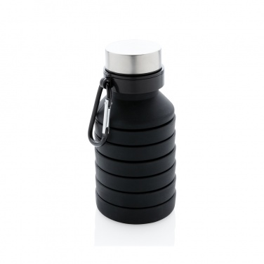Logo trade promotional merchandise image of: Leakproof collapsible silicone bottle with lid