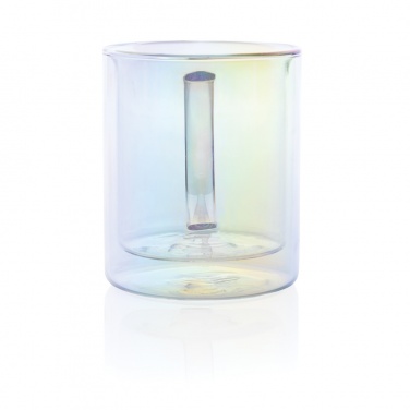 Logo trade advertising products image of: Deluxe double wall electroplated glass mug