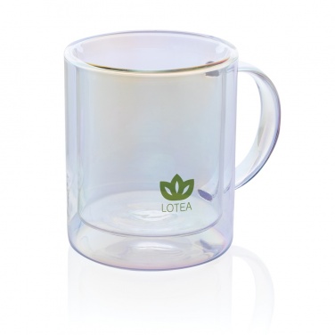 Logo trade corporate gift photo of: Deluxe double wall electroplated glass mug
