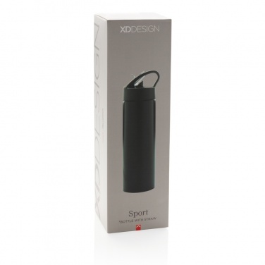 Logo trade promotional merchandise image of: Sport bottle with straw