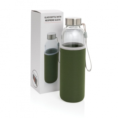 Logo trade promotional merchandise photo of: Glass bottle with neoprene sleeve