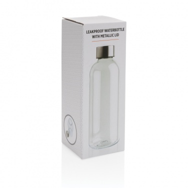Logo trade promotional item photo of: Leakproof water bottle with metallic lid