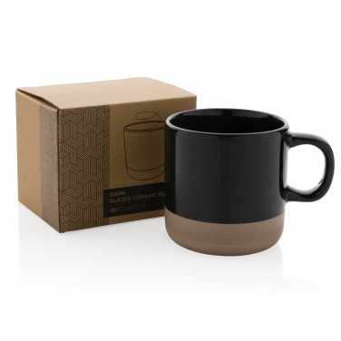 Logo trade promotional giveaways image of: Glazed ceramic mug 360ml
