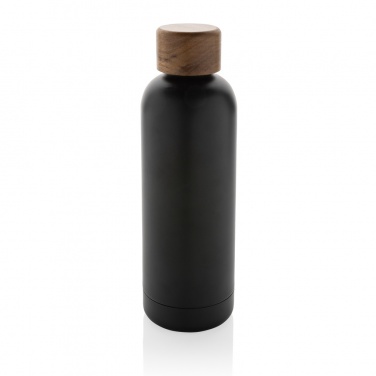 Logotrade promotional items photo of: Wood RCS certified recycled stainless steel vacuum bottle