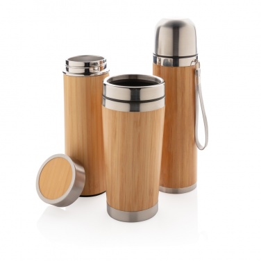 Logotrade business gift image of: Leak proof bamboo vacuum bottle
