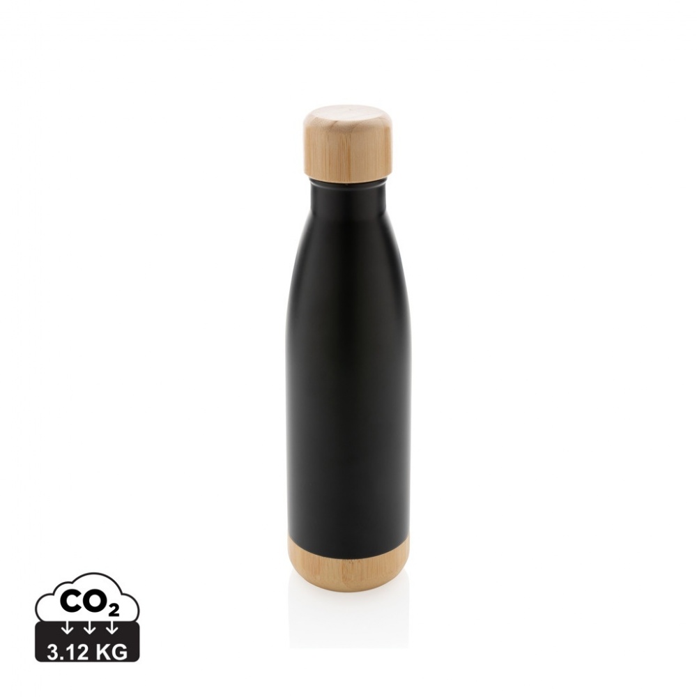 Logotrade promotional merchandise picture of: Vacuum stainless steel bottle with bamboo lid and bottom