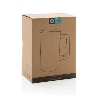 Logotrade advertising products photo of: Cube RCS certified recycled steel mug 800ml