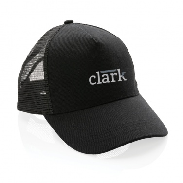 Logo trade advertising products image of: Impact AWARE™ Brushed rcotton 5 panel trucker cap 190gr