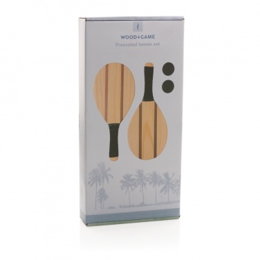 Logo trade promotional merchandise image of: Wooden frescobol tennis set