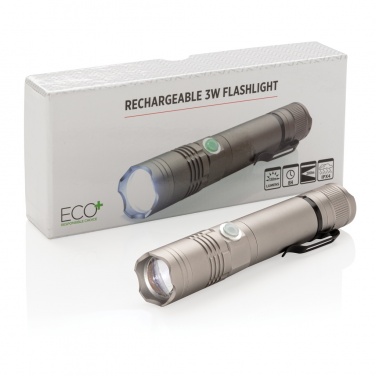 Logo trade corporate gift photo of: Rechargeable 3W flashlight