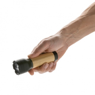 Logo trade promotional giveaway photo of: Lucid 3W RCS certified recycled plastic & bamboo torch