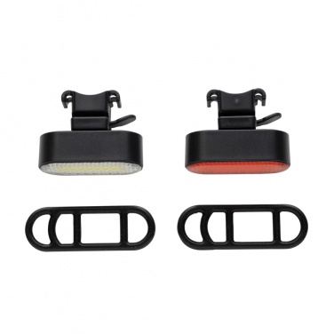 Logo trade promotional products picture of: Lumino RCS recycled plastic USB re-chargeable bike light set