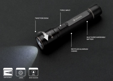 Logotrade business gifts photo of: Gear X RCS recycled aluminum USB-rechargeable torch